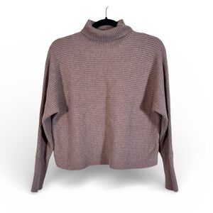 Babaton Aritzia Brown Ribbed Slouchy Sweater Womens XS Fall Minimalist Staple